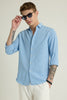 Blue Self Stripe Shirt