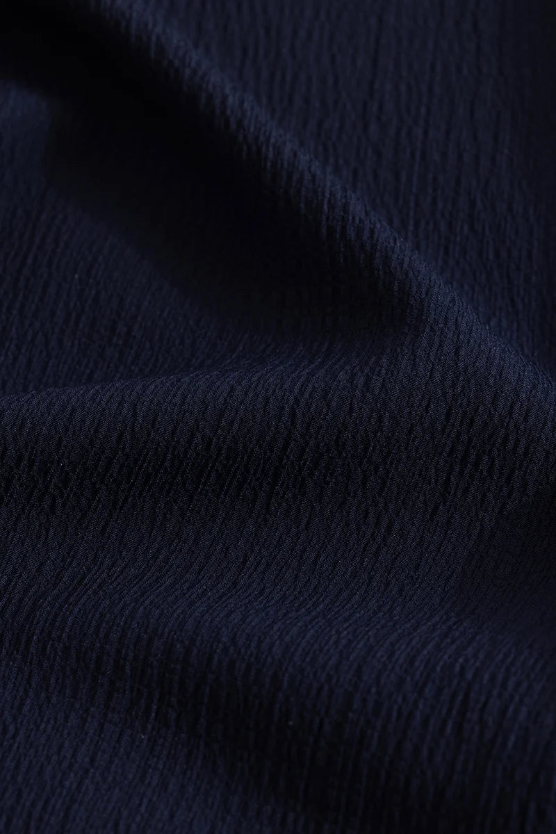 Berit Navy Textured Shirts