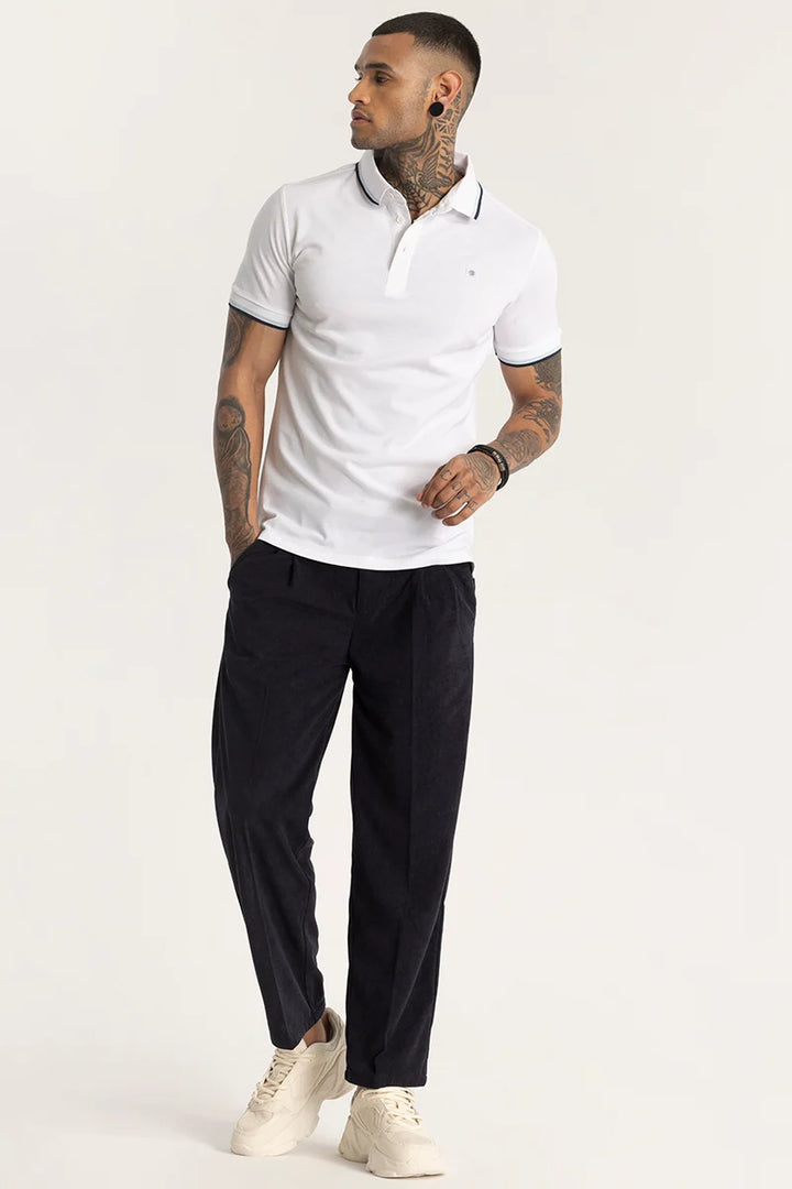 White Slim Fit Polo T-Shirt