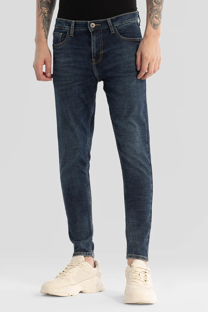 Dark Blue Plain Skinny Fit Jeans