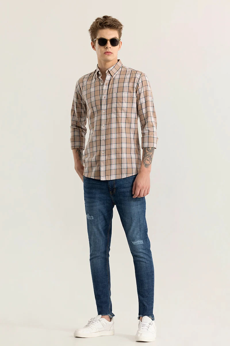 Dupplin Grid Brown Checked Shirt