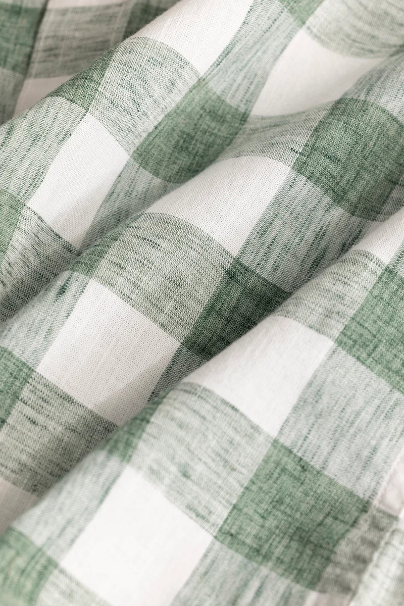 Green Checks Linen shirt