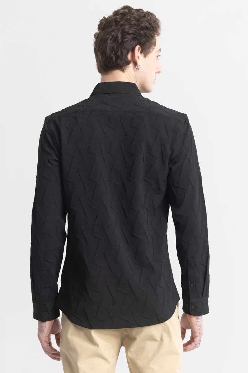 TextuRiche Zigzag Black Shirt