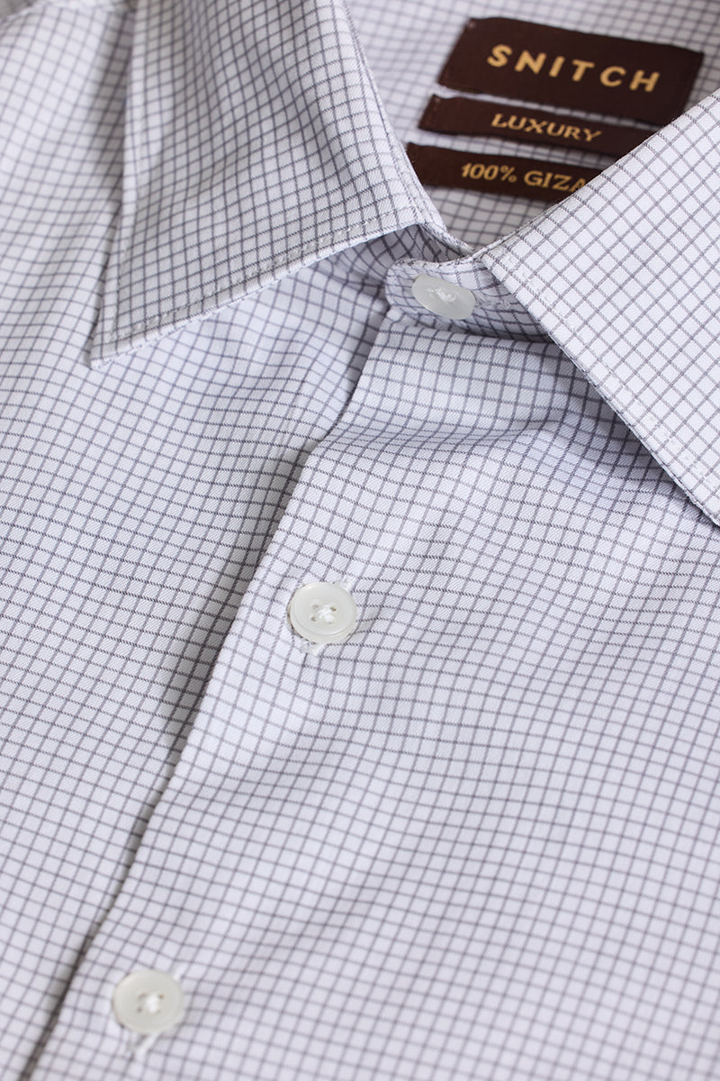 Light Grey Checks Giza Cotton Shirt