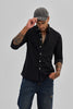 Black Slim Fit Corduroy Shirt