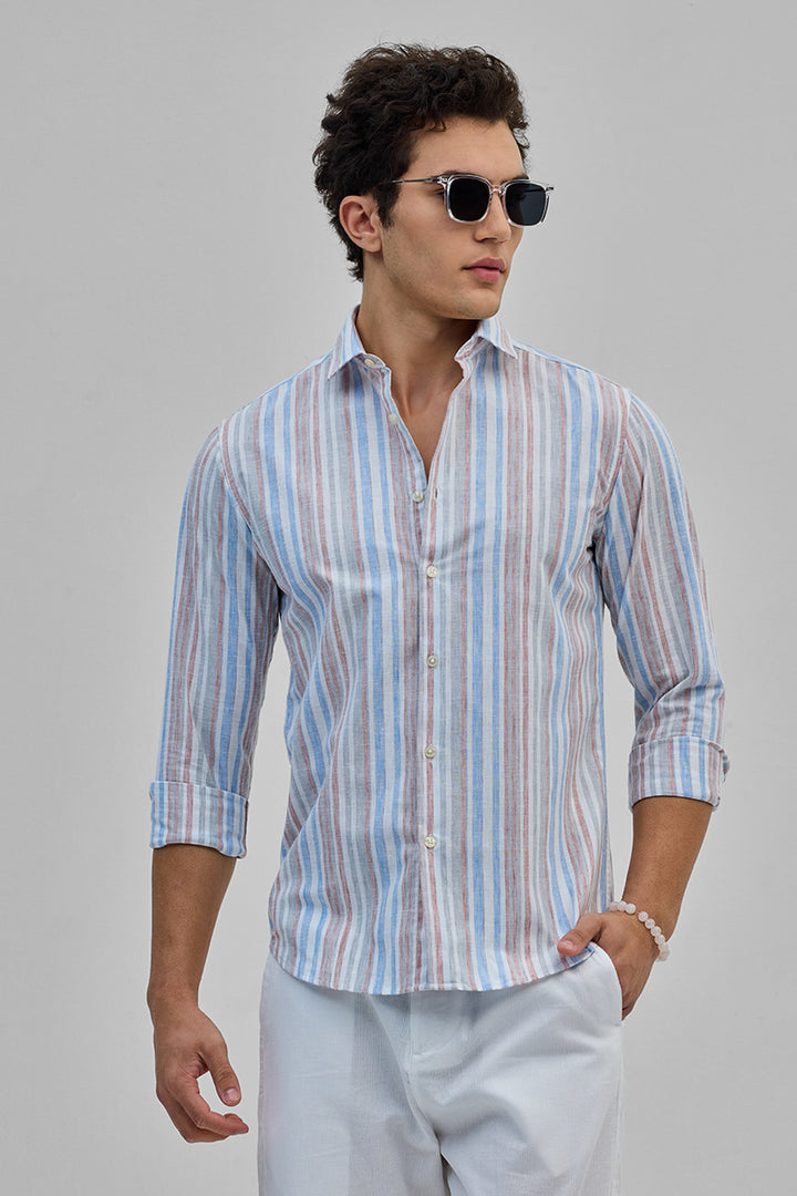 Light Pink Stripes Slim Fit Shirt