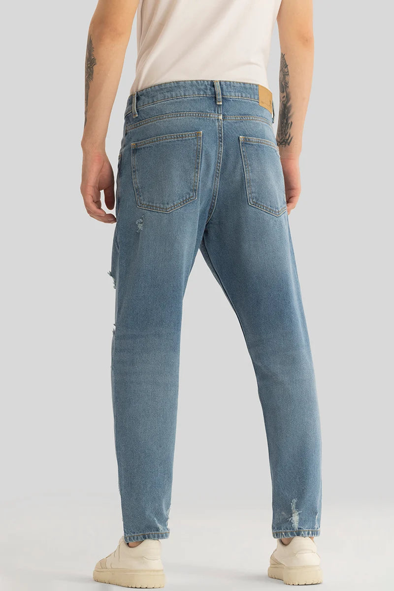 Vault Blue Distressed Baggy Fit Jeans