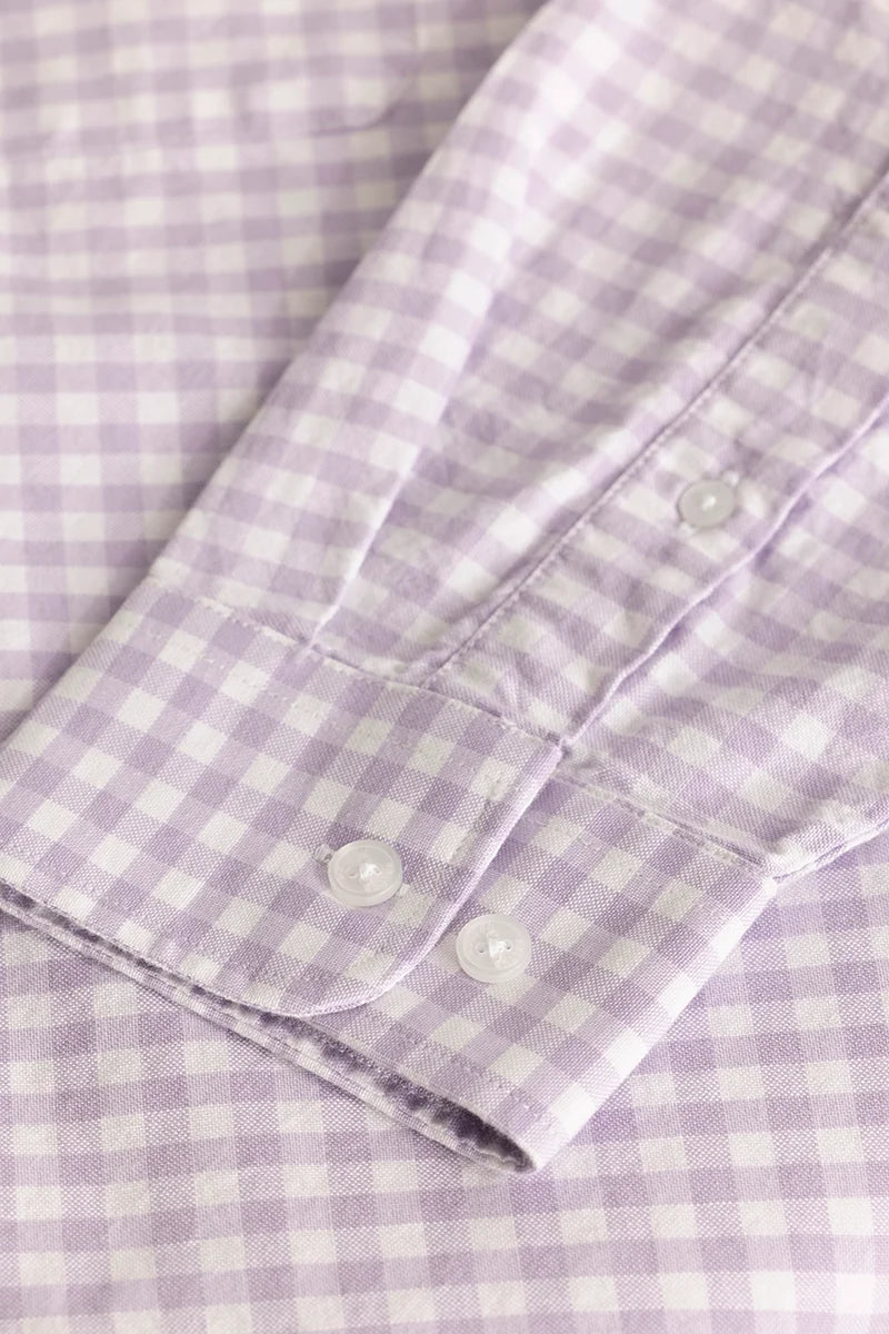 Lavender Oxford Checks Plus Size Shirt