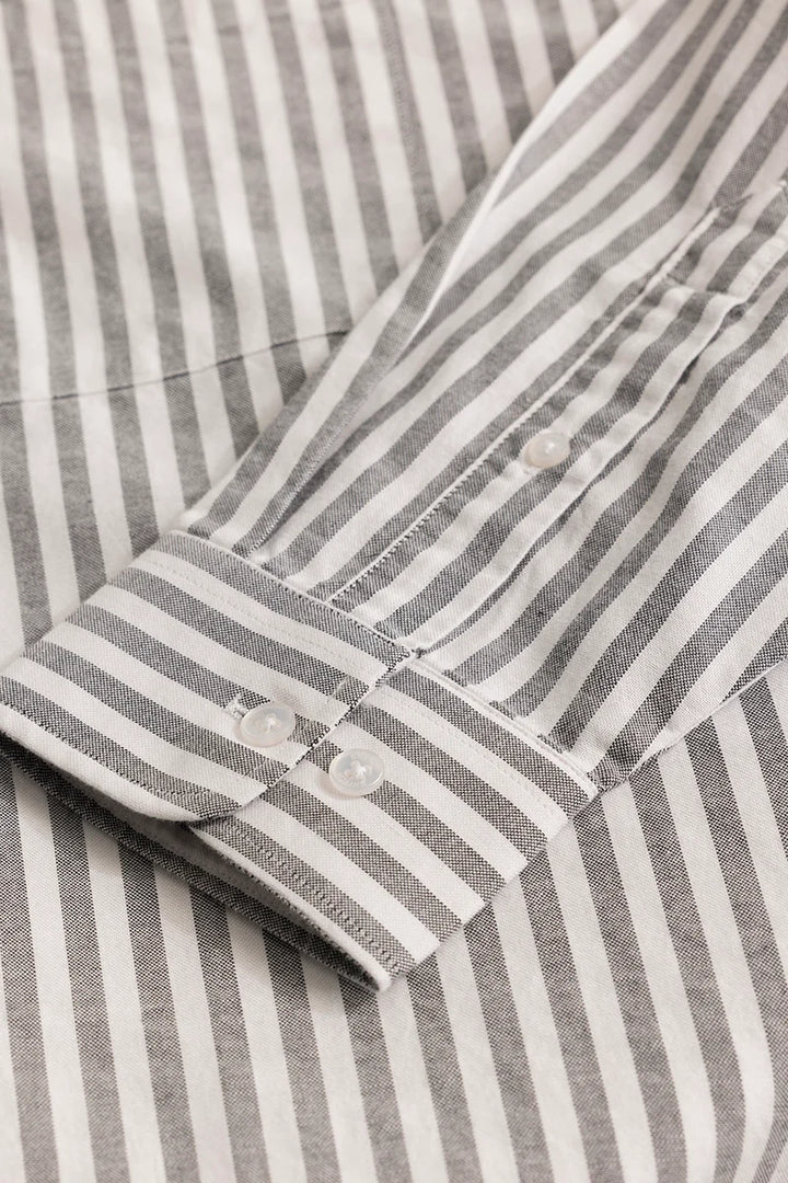 Fortunato Grey Stripes Plus Size Shirt