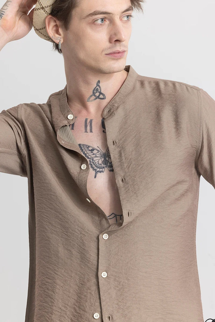 CharmShirt Beige Plain Shirt