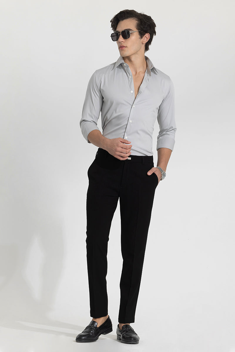 Grey Slim Fit Stretch Shirt