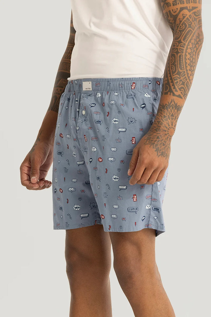 Simona Grey Printed Boxers