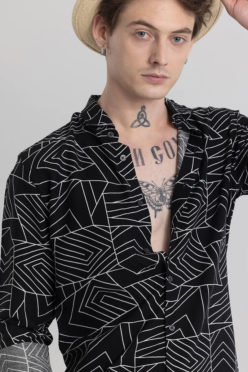 Geoshard Abstract Black Shirt