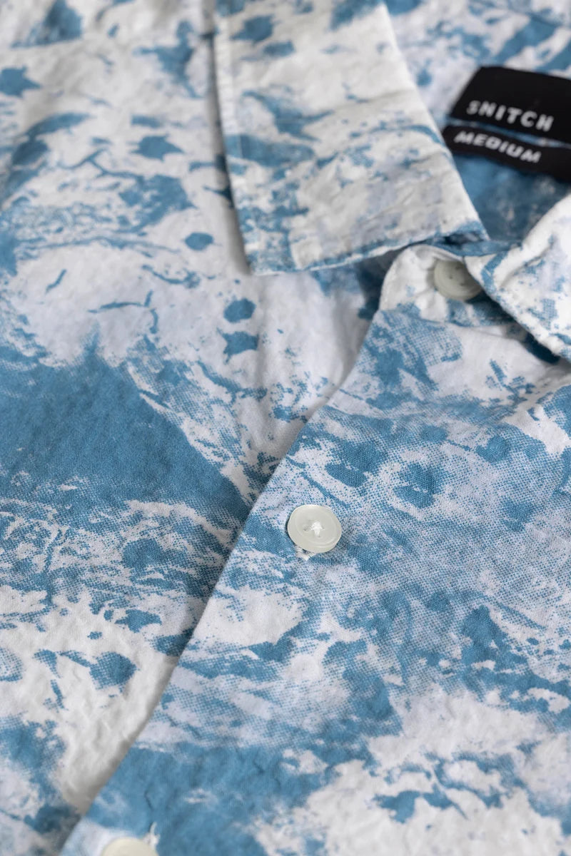 Aquarelli Abstract Powder Blue Shirt