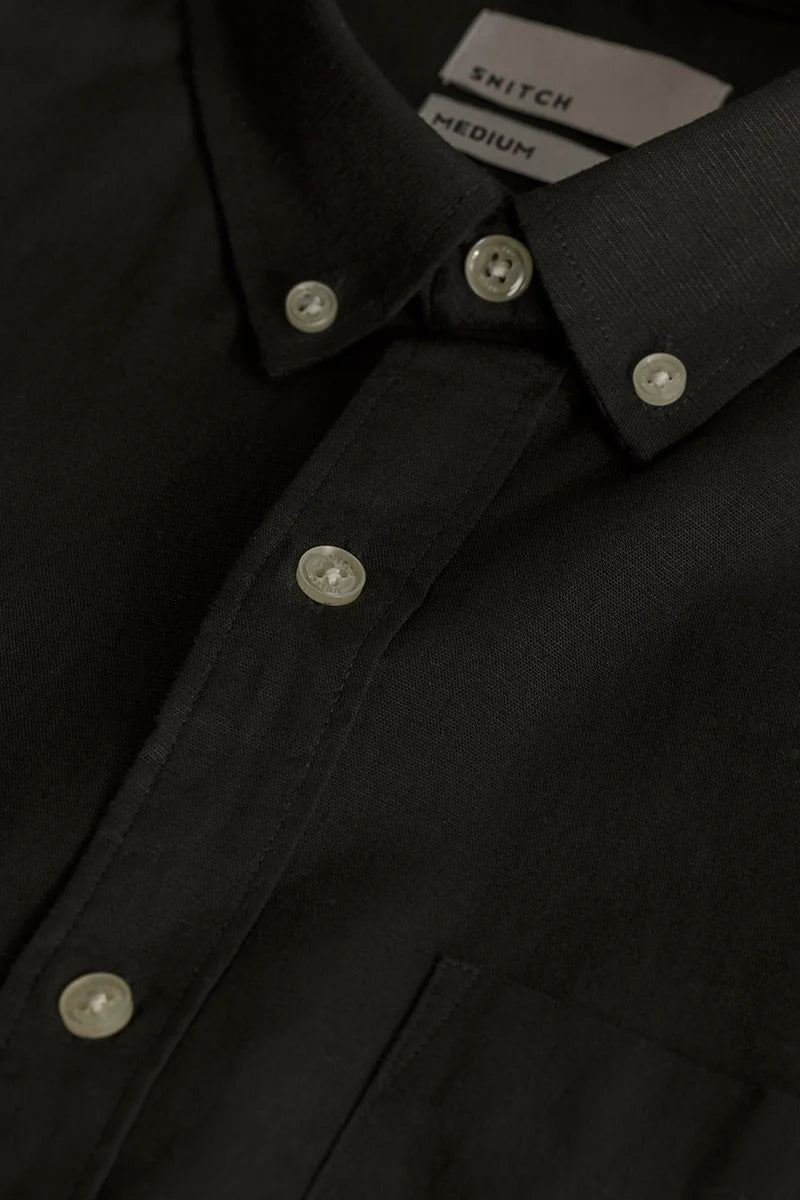 Buy Men's Henri Black Plain Linen Shirt Online | Snitch – SNITCH