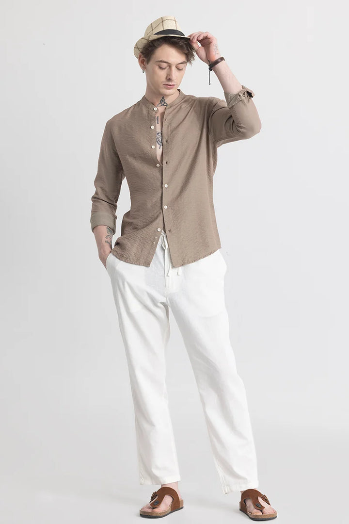 CharmShirt Beige Plain Shirt