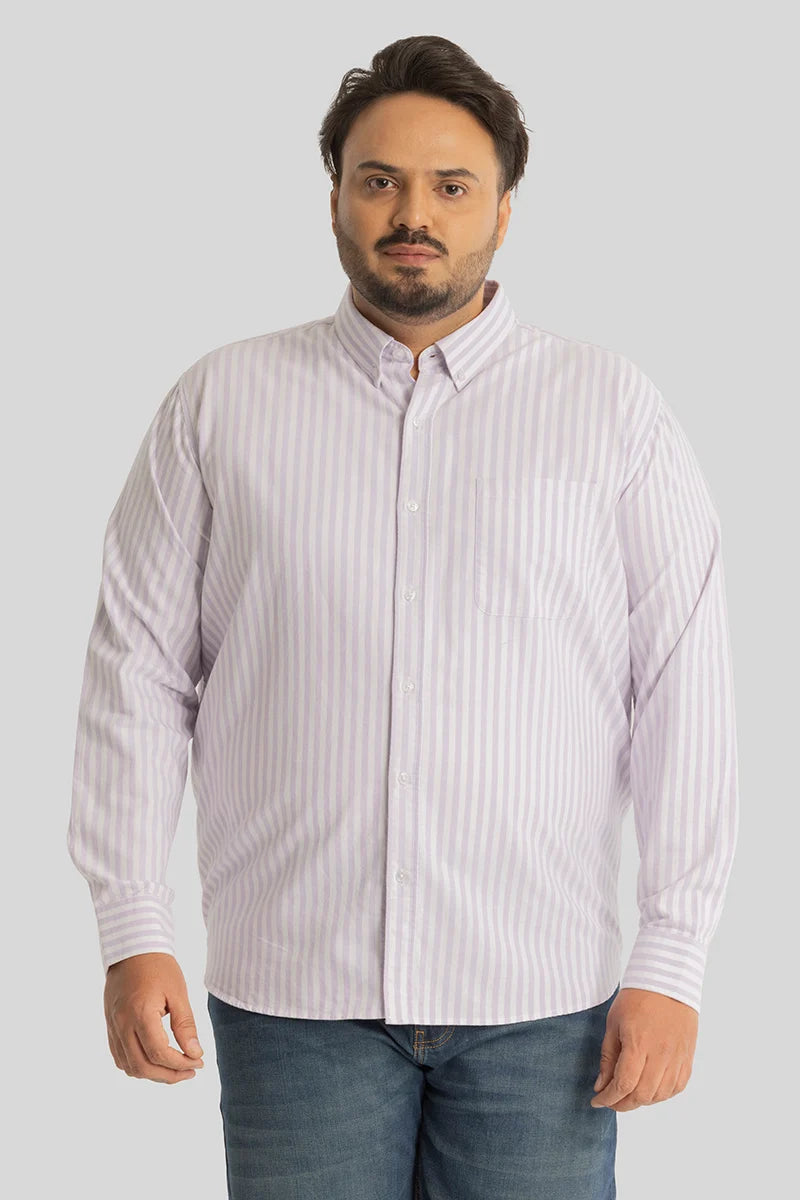 Fortunato Lavender Stripes Plus Size Shirt