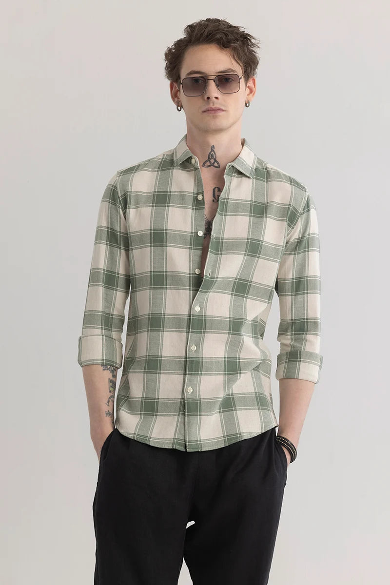 Plaiderie Olive Check Shirt