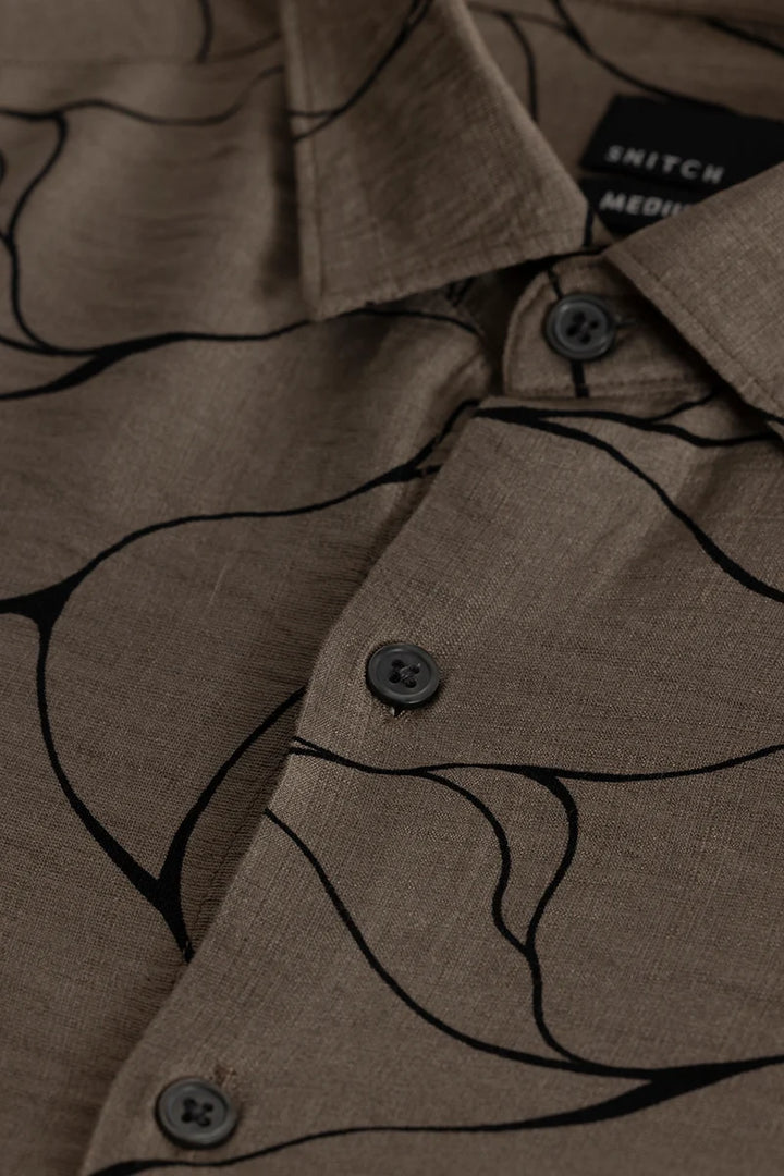 Geoshard Abstract Khaki Shirt