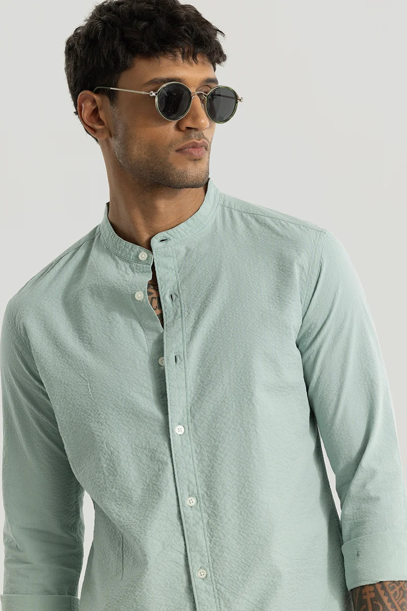 Elevate Green Plain Shirt