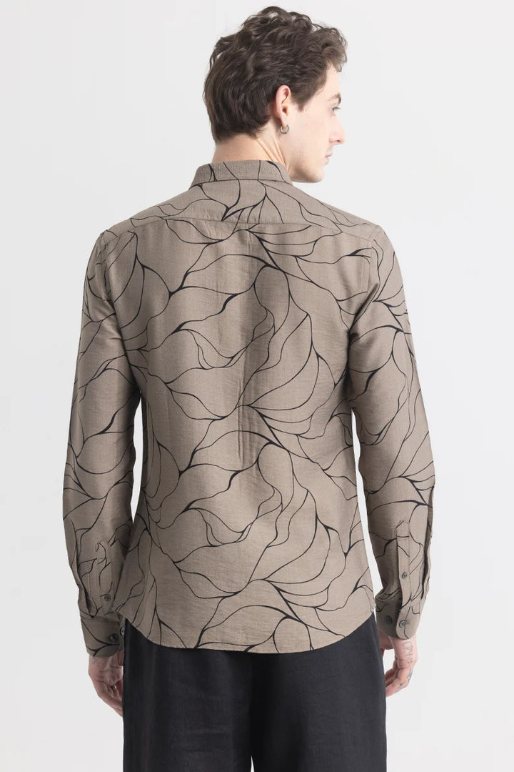 Geoshard Abstract Khaki Shirt