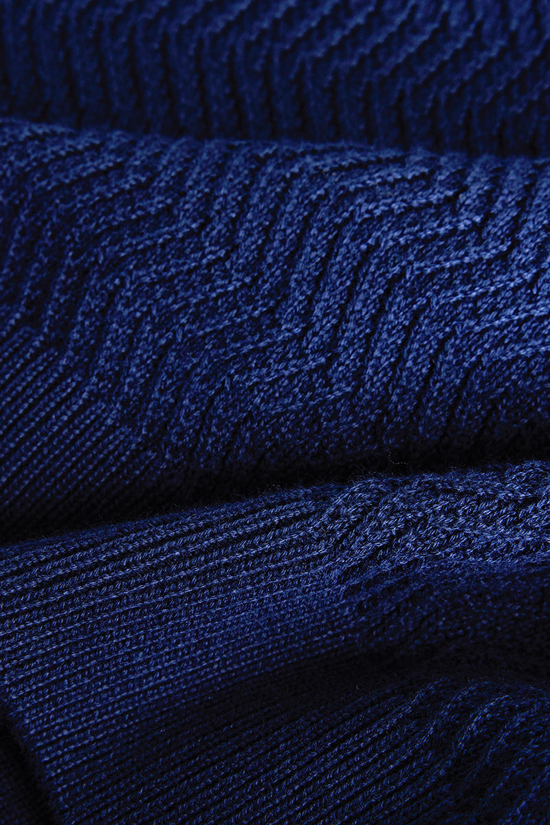 Navy Knitted Polo T-Shirt