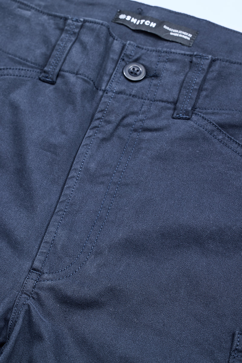 Navy Slim Fit Cargo Pants