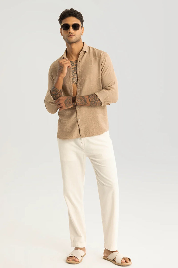 Pauline Beige Embroidered Shirt