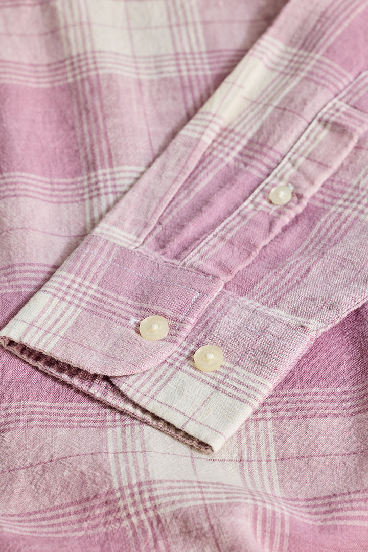 Pink Checks Linen Shirt