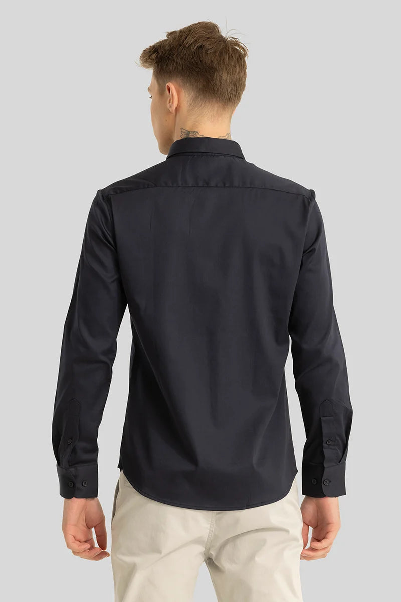 Etnni Charcoal Grey Plain Stitchless Shirt