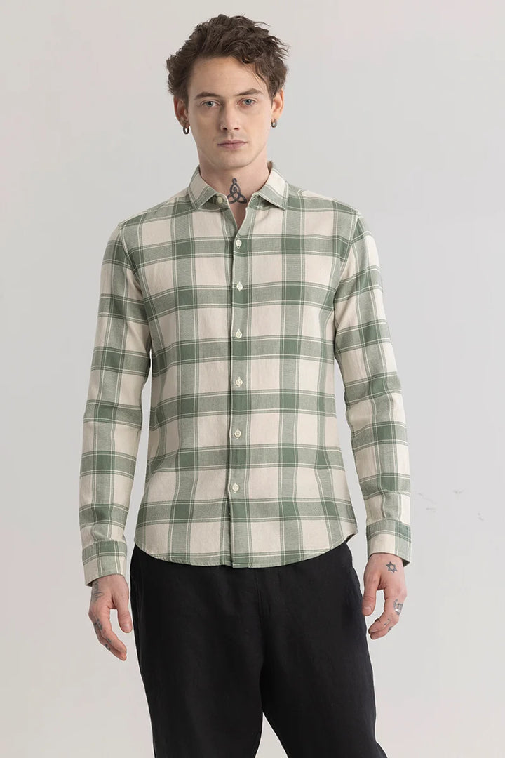 Plaiderie Olive Check Shirt