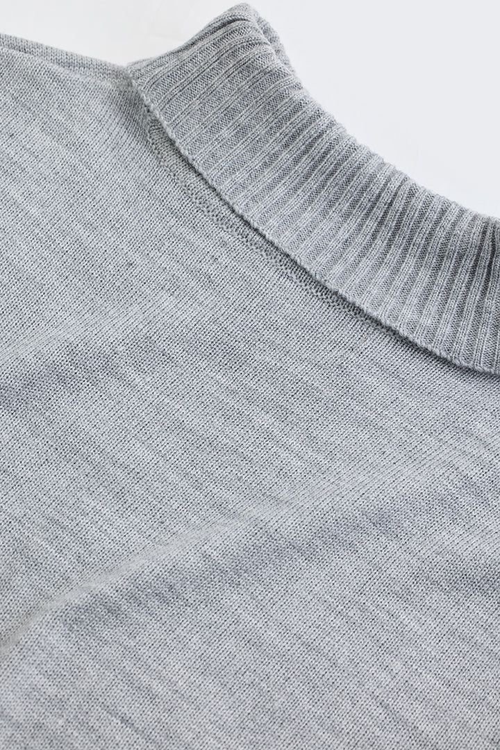 Light Grey Slim Fit Turtleneck Sweater