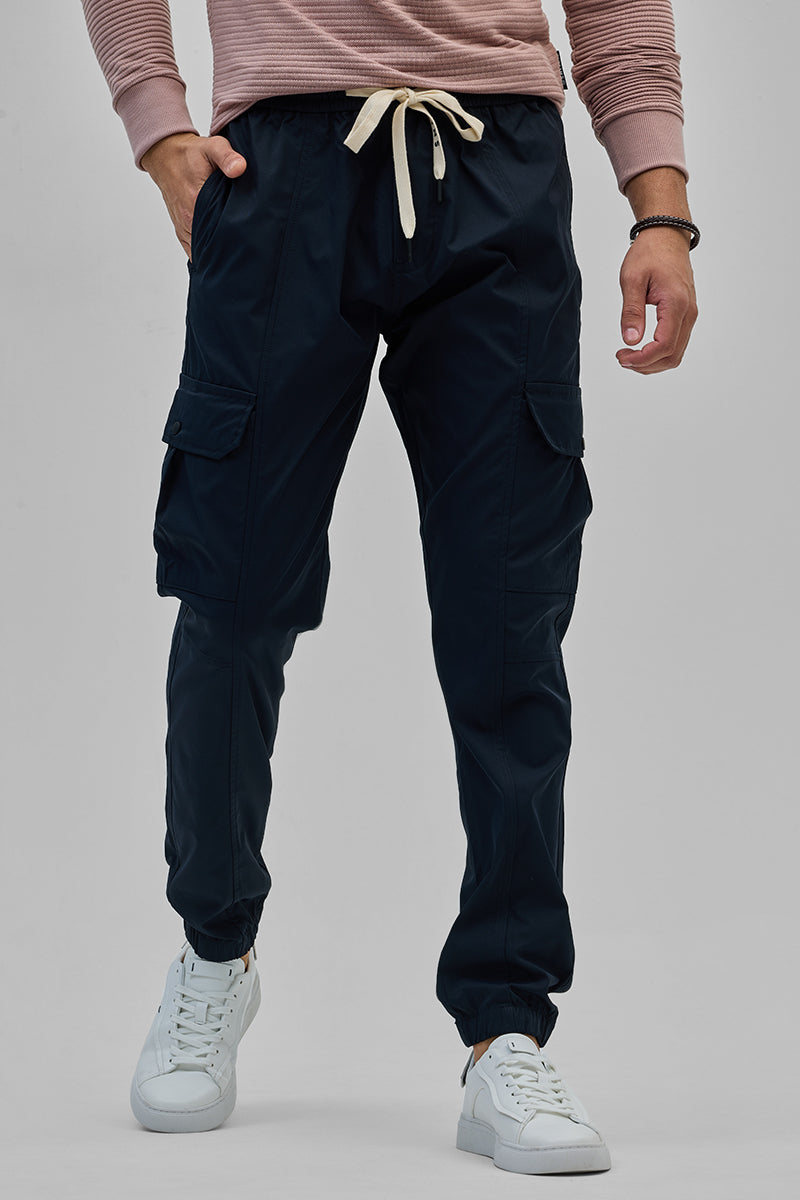 Navy 5 Pockets Slim Fit Joggers