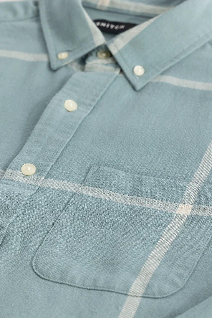 Pastel Green Checks Oxford Shirt