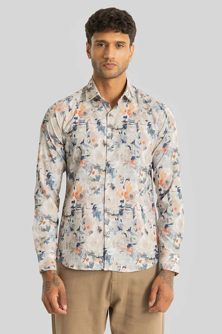 Valor Cream Abstract Shirt