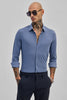 Blue Stretchable Slim Fit Shirt