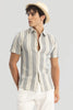 Grey Stripes Linen Blend Shirt