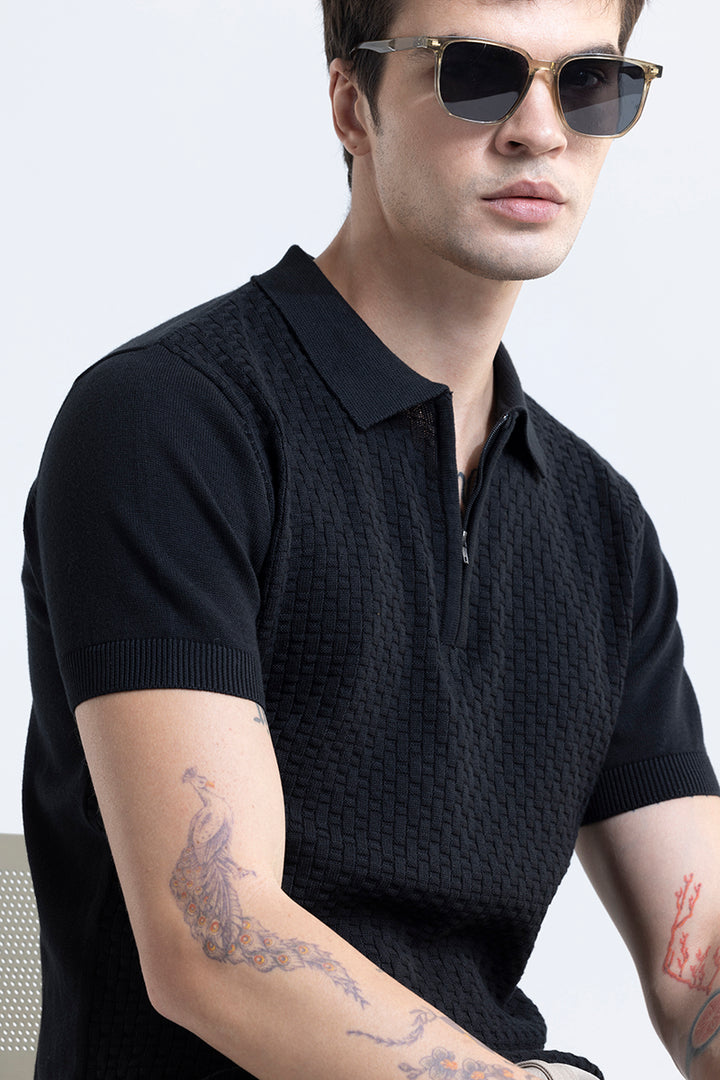 Nova Black Polo T-shirt