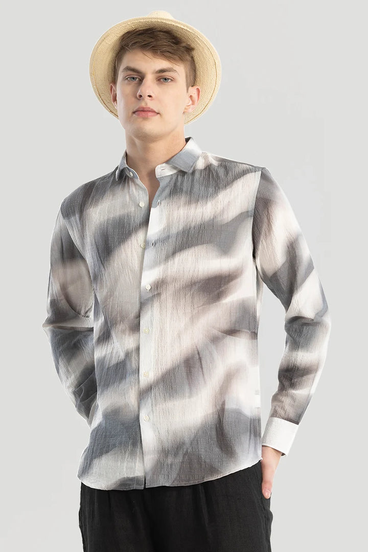 Grey Textured Abstract Shirt