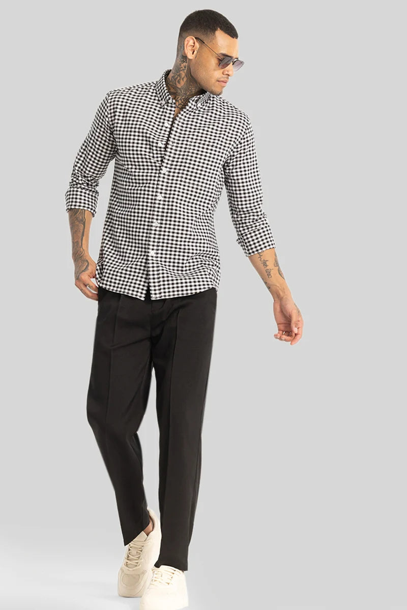 Black Gingham Checks Shirt