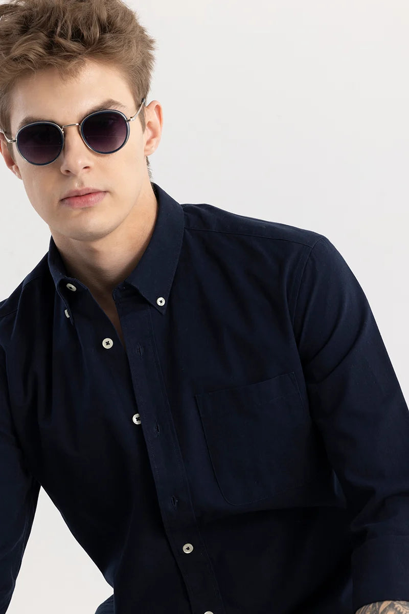 Shirtolo Plain Navy Shirt