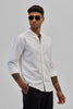 White Textured Mandarin Shirt