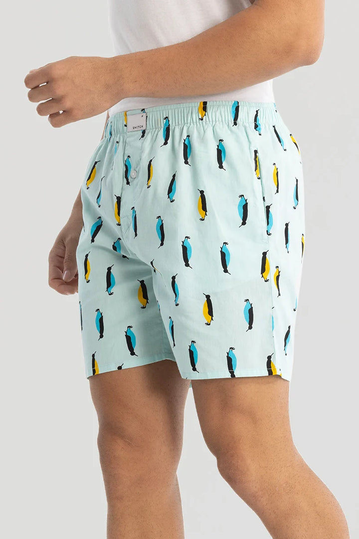 Light Blue Printed Boxers