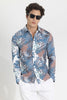 Blue Textured Abstract Shirt