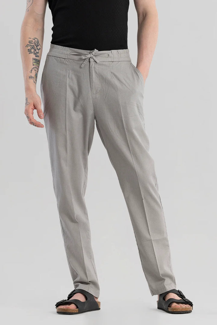 Nova Grey Linen Blend Trouser