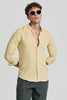 Yellow Mandarin Self Stripe Shirt