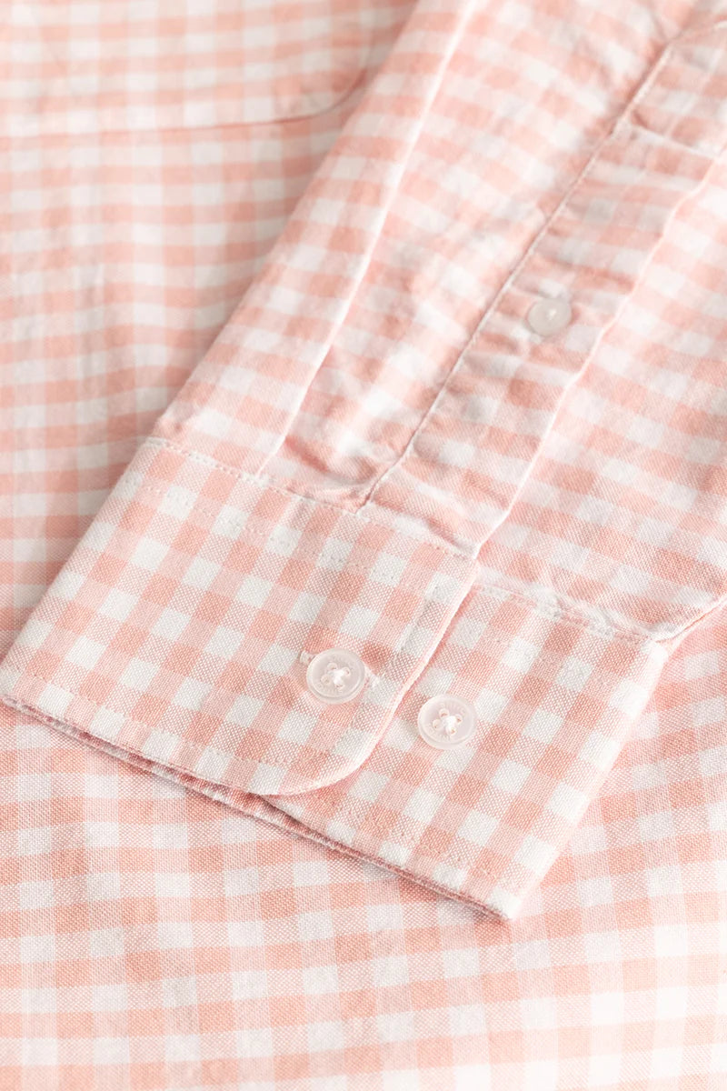 Pink Oxford Checks Plus Size Shirt