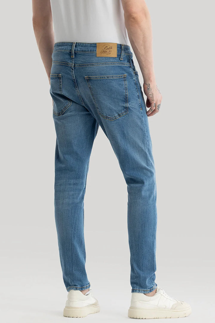 Phantom Sky Blue Plain Skinny Fit Jeans