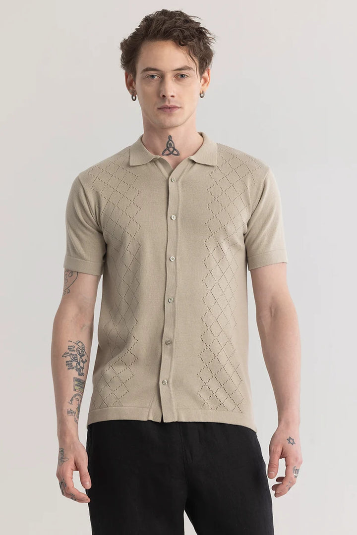 Stitcharo Beige Knitted Shirt