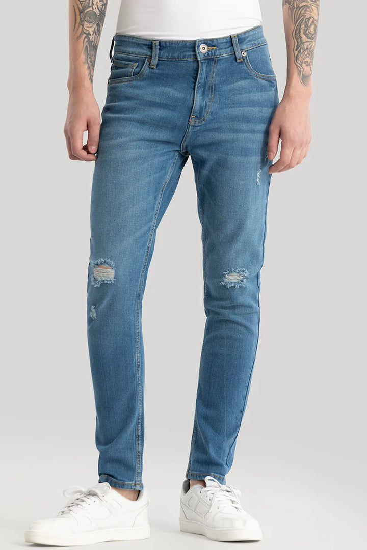 Pascaline Blue Distressed Slim Fit Jeans